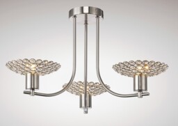 Ellen Semi Flush Ceiling 3 Light Satin Nickel, Crystal - thumbnail 2