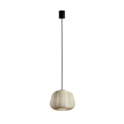 Narita Outdoor Pendant Ceiling Light Beige E27 IP65 - thumbnail 1