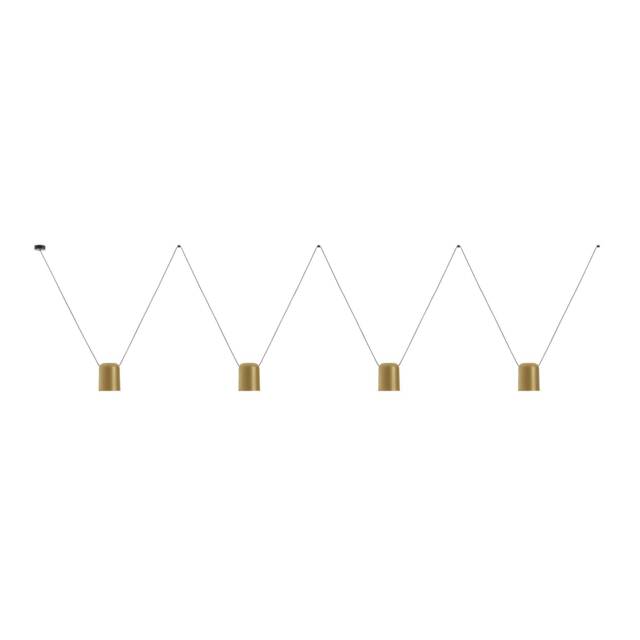 Attic Decorative Hanging Ceiling Pendant Matt Black Painted Gold 4x E27 / 175cm x 800cm - Special Offer