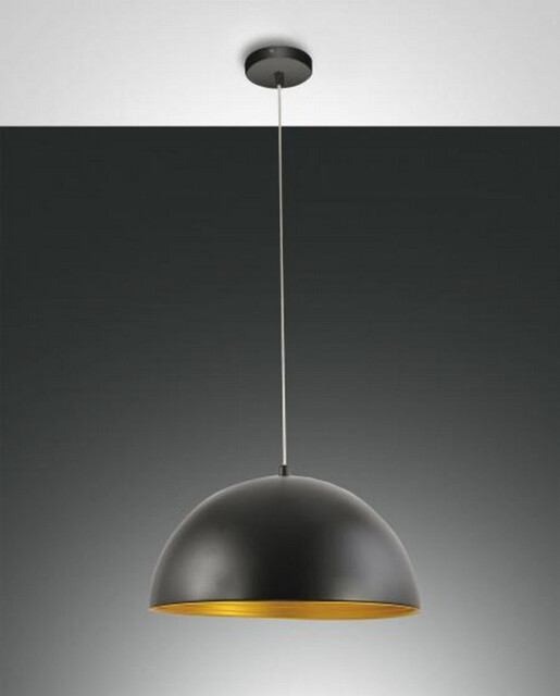 Dingle Dome Pendant Ceiling Lights Black / Gold Glass, E27 - image 1