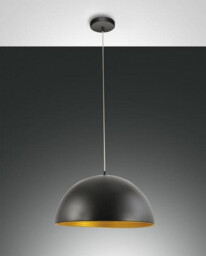 Dingle Dome Pendant Ceiling Lights Black / Gold Glass, E27