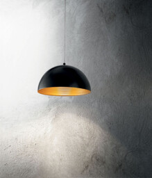Dingle Dome Pendant Ceiling Lights Black / Gold Glass, E27 - thumbnail 2
