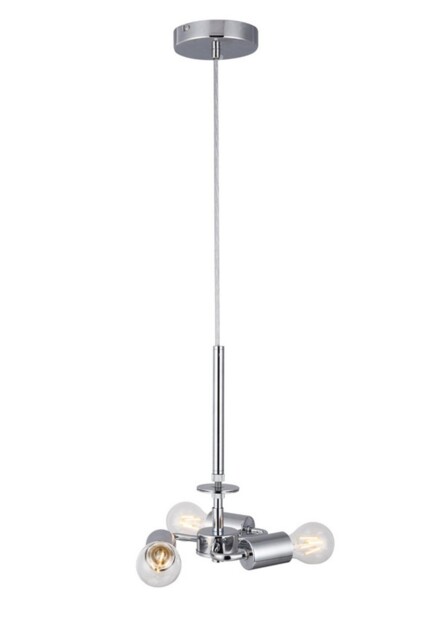 Baymont Polished Chrome 3m 3 Light E27 Universal Ceiling Pendant, Suitable For A Vast Selection Of Shades - image 1