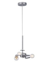Baymont Polished Chrome 3m 3 Light E27 Universal Ceiling Pendant, Suitable For A Vast Selection Of Shades - thumbnail 1