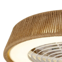 Polinesia Rope 70W LED Dimmable Ceiling Light With Built-In 35W DC Reversible Fan, Beige Oscu, 4200lm, 5yrs Warranty - thumbnail 5