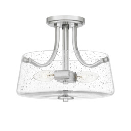 Quoizel Hollister Bowl Semi Flush Ceiling Light Polished Nickel - thumbnail 1