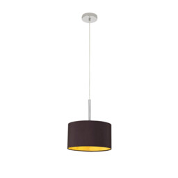 Baymont Polished Chrome E27 Universal Single Pendant With 30cm x 17cm Dual Faux Silk Shade, Midnight Black/Green Olive - thumbnail 5