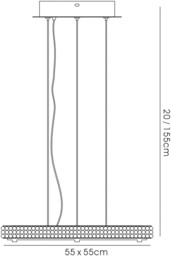 Amelia Ceiling Pendant 44W 4400lm LED 4000K Stainless Steel, Crystal - thumbnail 3
