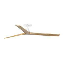 Klim Recessed Large Ceiling Fan Matt White, Pine Blades