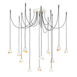 Lisa McDennon by Hinkley Nula 12 Light Pendant Shell White, Luxe Gold