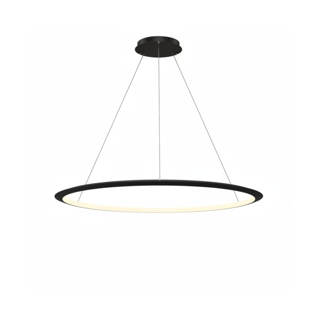 Circular Inward Surface 120cm Integrated LED Pendant Ceiling Light Black 72W 3000K Dali Dimmming - image 1