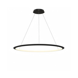 Circular Inward Surface 120cm Integrated LED Pendant Ceiling Light Black 72W 3000K Dali Dimmming