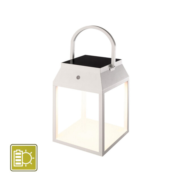 Sapporo Small Solar Portable Lantern, 3W LED, 3000K, 238lm, IP54, White - image 1