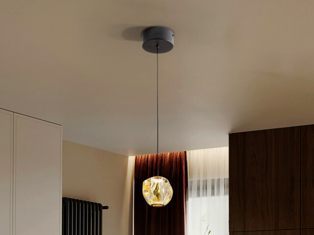 Zaria Slim Pendant Ceiling Light Black, Bronze, Amber LED 3000K - image 1