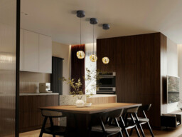 Zaria Slim Pendant Ceiling Light Black, Bronze, Amber LED 3000K - thumbnail 2