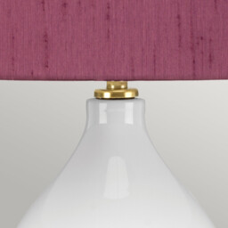 Isla Table Lamp with Round Tapered Shade, Aged Brass, White, Purple - thumbnail 3