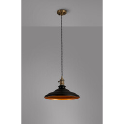 Moravia 35cm 1 Light Braided Pendant, Round Tiered Metal Shade, Antique Brass/Black/Matt Black/Gold - thumbnail 3