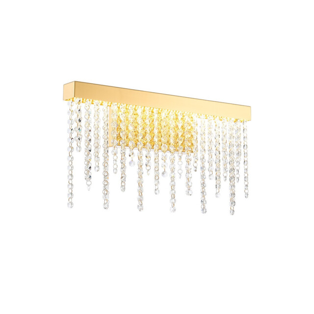 Bano Medium Dimmable Wall Light 9W LED, 4000K, 1160lm, French Gold / Crystal Chain, 3yrs Warranty - image 1