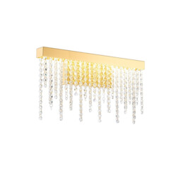 Bano Medium Dimmable Wall Light 9W LED, 4000K, 1160lm, French Gold / Crystal Chain, 3yrs Warranty