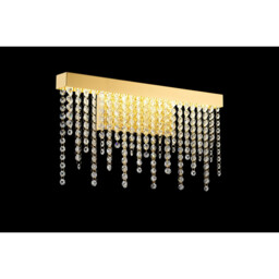 Bano Medium Dimmable Wall Light 9W LED, 4000K, 1160lm, French Gold / Crystal Chain, 3yrs Warranty - thumbnail 2