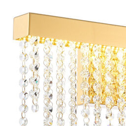 Bano Medium Dimmable Wall Light 9W LED, 4000K, 1160lm, French Gold / Crystal Chain, 3yrs Warranty - thumbnail 5
