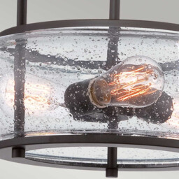 Trilogy 3 Light Medium Semi Flush Ceiling Light Old Bronze, E27 - thumbnail 5