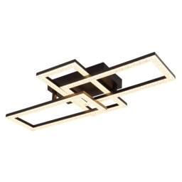 Sapena 61x34cm Integrated LED Semi Flush Ceiling Light Matt Black 3x LED 3000K - thumbnail 1