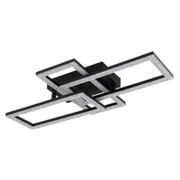 Sapena 61x34cm Integrated LED Semi Flush Ceiling Light Matt Black 3x LED 3000K - thumbnail 2