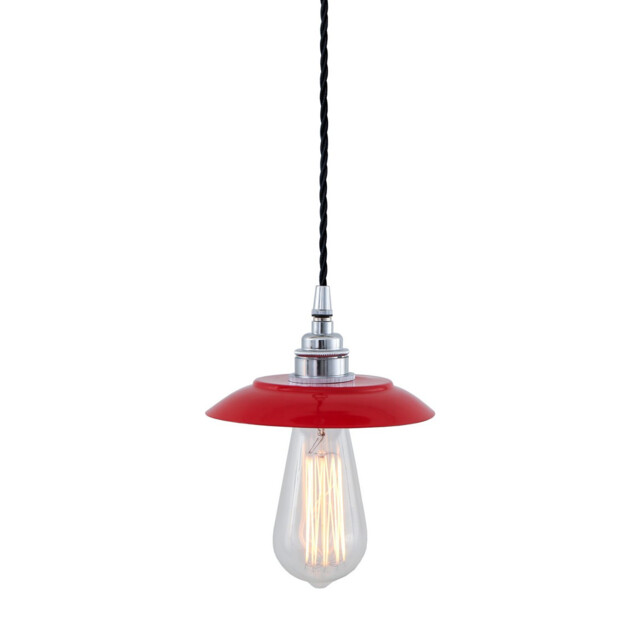 Reznor Pendant, Chrome, Red Shade - image 1