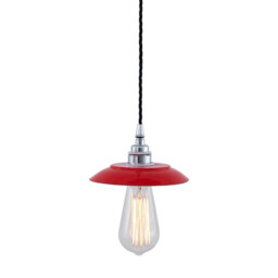 Reznor Pendant, Chrome, Red Shade - thumbnail 1