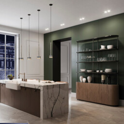 Tonic Rectangular Pendant, 8 Light, With Replaceable 12W LEDs, 3000K, Black/Chrome/Bronze/Copper - thumbnail 5