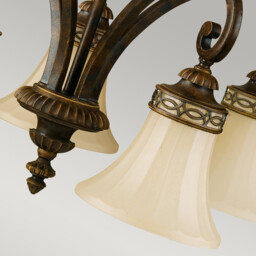 Drawing Room 5 Light Multi Arm Chandelier Walnut Finish, E27 - thumbnail 5
