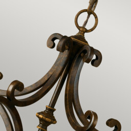 Drawing Room 5 Light Multi Arm Chandelier Walnut Finish, E27 - thumbnail 2