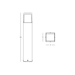 Zambelis Outdoor Bollard Graphite LED 3000K IP65 13W - thumbnail 5