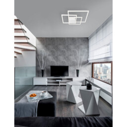 Bilbao Integrated LED Semi Flush Light White Aluminium LED 42W 2650Lm 3000K - thumbnail 2