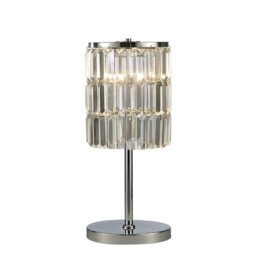 Torre Crystal Curtain Table Lamp 3 Light Polished Chrome - thumbnail 1
