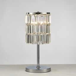 Torre Crystal Curtain Table Lamp 3 Light Polished Chrome - thumbnail 2