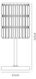 Torre Crystal Curtain Table Lamp 3 Light Polished Chrome - thumbnail 3