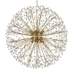 Dunkirk 10 Light Chandelier Brass, Crystal