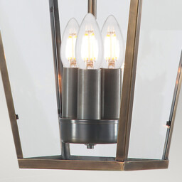 Mansion House 3 Light Outdoor Ceiling Chain Lantern Brass IP44, E14 - thumbnail 5