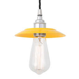 Reznor Pendant, Chrome, Yellow Shade - thumbnail 2