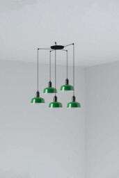 Tatawin Small Cluster Pendant Ceiling Light Black, Gloss Green 5x E27