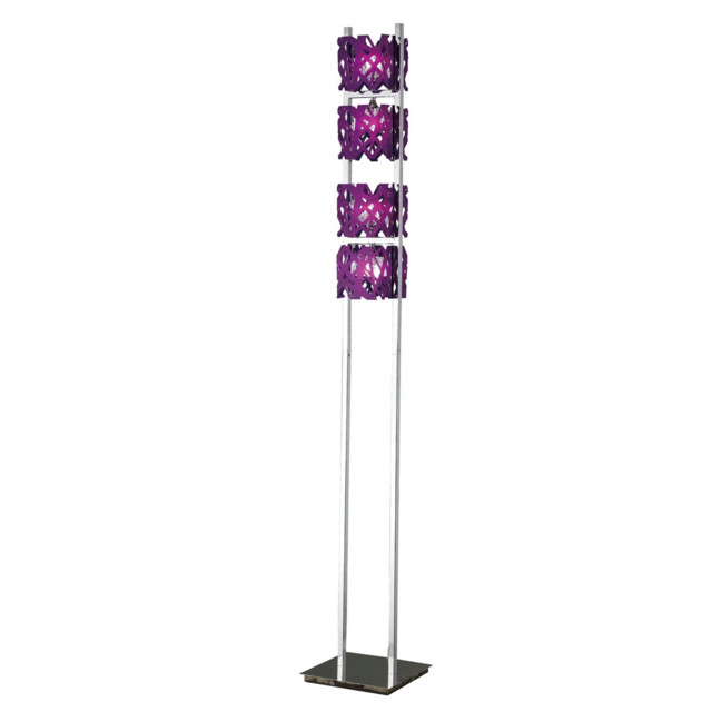 Tokio Floor Lamp 4 Light G9, Violet/Polished Chrome - image 1