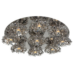 Coral 9 Light Semi Flush Light Stainless Steel