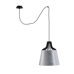 Ivo Dome Pendant Ceiling Light Silver, 38cm, 1x E27, 200cm Wire