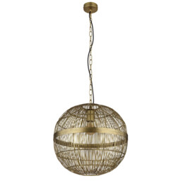 Hermi II 40cm Spherical Pendant Ceiling Light Antique Brass 1x E27 - thumbnail 2