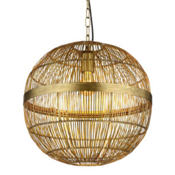 Hermi II 40cm Spherical Pendant Ceiling Light Antique Brass 1x E27 - thumbnail 3