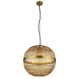 Hermi II 40cm Spherical Pendant Ceiling Light Antique Brass 1x E27 - thumbnail 1