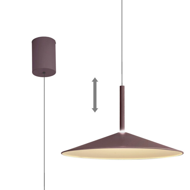 Calice 48cm Rise And Fall Pendant, 16W LED, 3000K, 1200lm, Coffee/White, 3yrs Warranty - image 1
