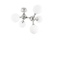 Nodi Bianco  5 Light Molecular Ceiling Flush Light Chrome, E14